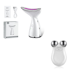 EMS Microcurrent Neck Face Beauty Device With 3 Colors LED Photon Therapy Skin Tighten Reduce Double Chin Face Lifting Devices - TikTopia