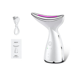 EMS Microcurrent Neck Face Beauty Device With 3 Colors LED Photon Therapy Skin Tighten Reduce Double Chin Face Lifting Devices - TikTopia