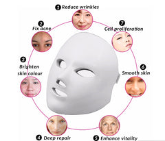 7 colors Led mask Facial beauty skin care rejuvenation wrinkles acne removal face beauty therapy whitening tightening instrument - TikTopia