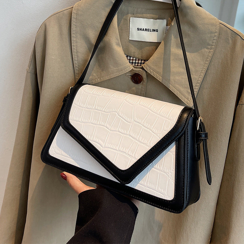Stone Pattern Square Bag All-match One-shoulder High Sense - TikTopia