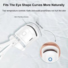 Eyelash Curler Portable Electric Heated Comb Eye Lash Long Lasting Eyelashes Curls Thermal Eyelash Curler Makeup Tools Heated Eyelash Curlers,Rechargeable Electric Eyelash Curler,Handheld Eyelash Heat - TikTopia