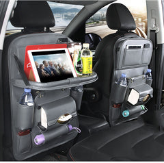 PU Leather Car Storage Bag Multifunction Seat Back Tray Hanging Bag Waterproof Car Organizer Automotive Interior Accessories - TikTopia