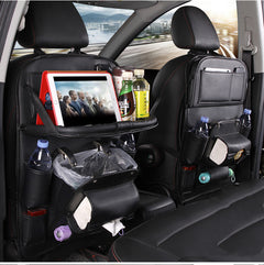 PU Leather Car Storage Bag Multifunction Seat Back Tray Hanging Bag Waterproof Car Organizer Automotive Interior Accessories - TikTopia