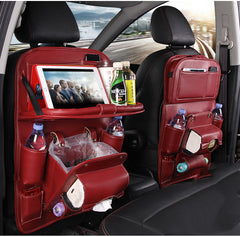 PU Leather Car Storage Bag Multifunction Seat Back Tray Hanging Bag Waterproof Car Organizer Automotive Interior Accessories - TikTopia