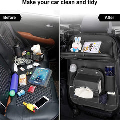 PU Leather Car Storage Bag Multifunction Seat Back Tray Hanging Bag Waterproof Car Organizer Automotive Interior Accessories - TikTopia