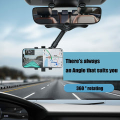 Rotatable And Retractable Car Phone Holder Rearview Mirror UK Stock - TikTopia