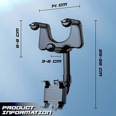Rotatable And Retractable Car Phone Holder Rearview Mirror UK Stock - TikTopia