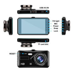 Dashcam Pro DUAL REAR Car Camera  Wide Angle 1080p With 32GB SD Card - TikTopia