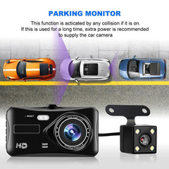 Dashcam Pro DUAL REAR Car Camera  Wide Angle 1080p With 32GB SD Card - TikTopia