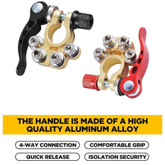 2PCS Battery Terminals Connectors Clamps Quick Release For Caravan Car Van 12V - TikTopia