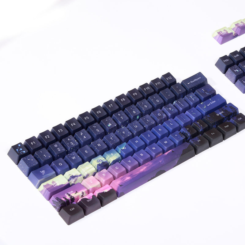 Sunset Starry Sky Keycaps PBT Five-Sided Sublimation Keycaps OEM Mechanical Keyboard Keys Personality - TikTopia