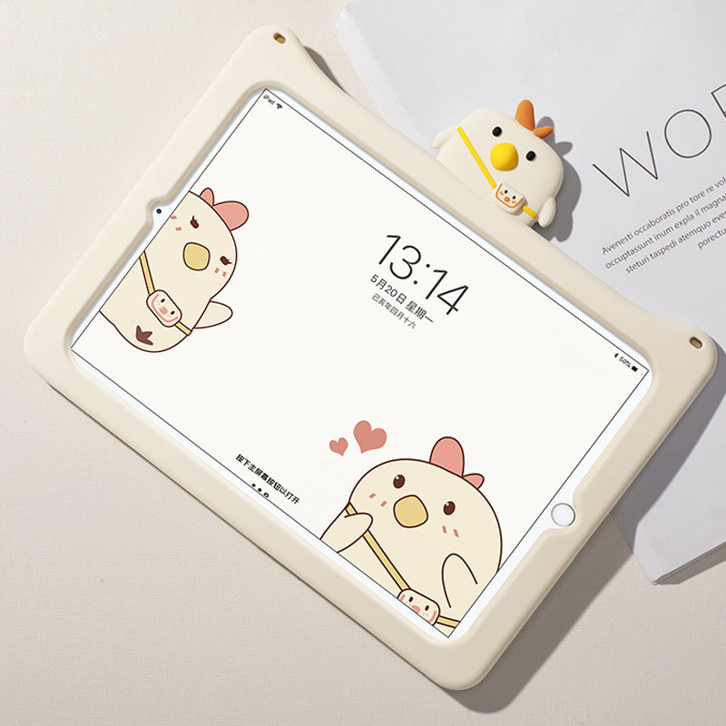 Cute Backpack Chicken Tablet Silicone Cover For Children - TikTopia