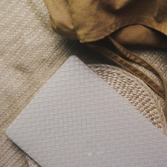 Milk Tea Color Leather Woven Computer Case - TikTopia
