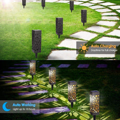 4X Solar Powered LED Garden Stake Lights Patio Yard Lawn Waterproof Outdoor - TikTopia