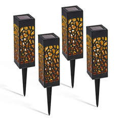 4X Solar Powered LED Garden Stake Lights Patio Yard Lawn Waterproof Outdoor - TikTopia