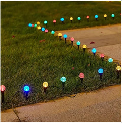 Solar LED Stake Lights Multi Coloured 20 Ball Garden Path Lighting Patio Outdoor - TikTopia