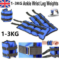 Ankle Wrist Leg Weights Straps Running Exercise Fitness Gym Strength Training UK - TikTopia