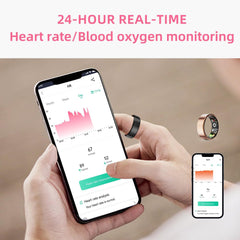 Smart Ring Health Tracker - Fitness Sleep Heart Rate Blood Oxygen Tracker Smart Ring For Men And Women,IP68 Waterproof Level Bluetooth Fitness Tracker Rings Family Care - TikTopia