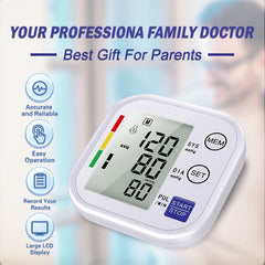 Multifunctional Home Blood Pressure Monitor With Cuff To Record Measurements And Track Heart Rate - TikTopia