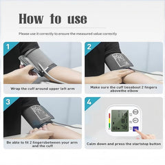 Multifunctional Home Blood Pressure Monitor With Cuff To Record Measurements And Track Heart Rate - TikTopia