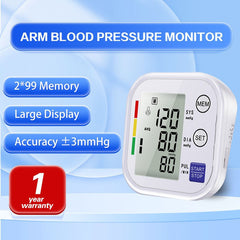 Multifunctional Home Blood Pressure Monitor With Cuff To Record Measurements And Track Heart Rate - TikTopia
