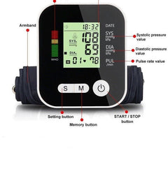 2025 Digital Automatic Blood Pressure Monitor Upper Arm BP Machine Heart Rate-UK - TikTopia