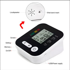 2025 Digital Automatic Blood Pressure Monitor Upper Arm BP Machine Heart Rate-UK - TikTopia