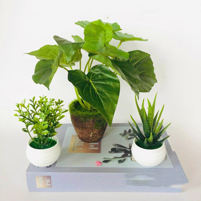 Artificial Green Plants Potted Artificial Flowers Small Ornaments - TikTopia