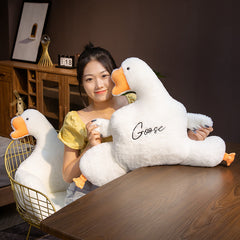 Cartoon Creative Big White Goose Office Sedentary Half Surrounded By Cushions - TikTopia