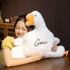 Cartoon Creative Big White Goose Office Sedentary Half Surrounded By Cushions - TikTopia