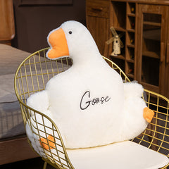 Cartoon Creative Big White Goose Office Sedentary Half Surrounded By Cushions - TikTopia