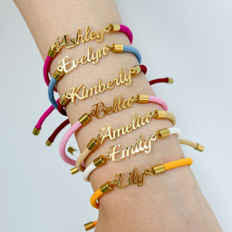 Personalized Colorful Rope Chain Custom Name Bracelet Personalized Adjustable Name Jewelry For Girls - TikTopia