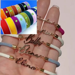 Personalized Colorful Rope Chain Custom Name Bracelet Personalized Adjustable Name Jewelry For Girls - TikTopia