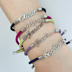 Personalized Colorful Rope Chain Custom Name Bracelet Personalized Adjustable Name Jewelry For Girls - TikTopia