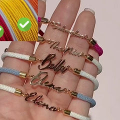 Personalized Colorful Rope Chain Custom Name Bracelet Personalized Adjustable Name Jewelry For Girls - TikTopia