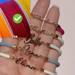 Personalized Colorful Rope Chain Custom Name Bracelet Personalized Adjustable Name Jewelry For Girls - TikTopia
