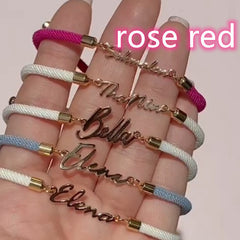Personalized Colorful Rope Chain Custom Name Bracelet Personalized Adjustable Name Jewelry For Girls - TikTopia