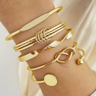 5-7pcs Bracelet Set Creative Simple Temperament Lady Twisted Hip Hop Style Bracelet - TikTopia