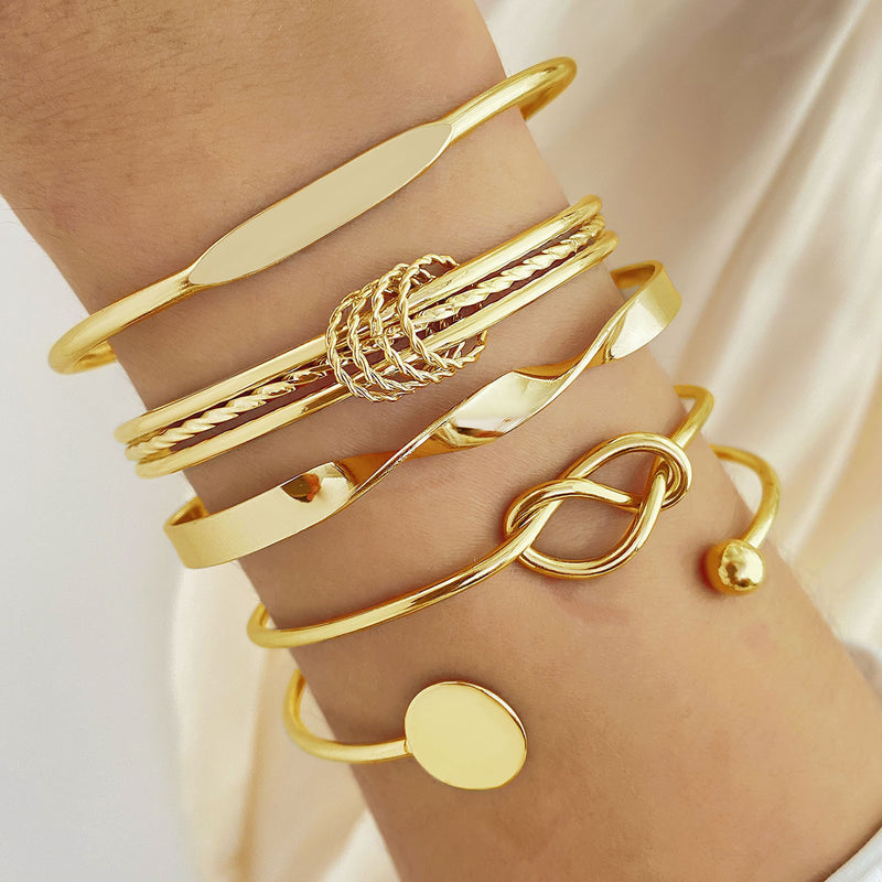 5-7pcs Bracelet Set Creative Simple Temperament Lady Twisted Hip Hop Style Bracelet - TikTopia