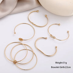 5-7pcs Bracelet Set Creative Simple Temperament Lady Twisted Hip Hop Style Bracelet - TikTopia