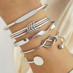 5-7pcs Bracelet Set Creative Simple Temperament Lady Twisted Hip Hop Style Bracelet - TikTopia
