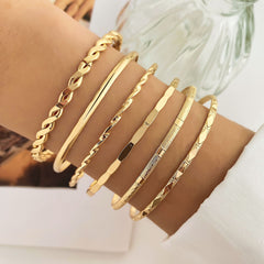 5-7pcs Bracelet Set Creative Simple Temperament Lady Twisted Hip Hop Style Bracelet - TikTopia