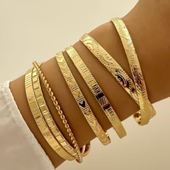5-7pcs Bracelet Set Creative Simple Temperament Lady Twisted Hip Hop Style Bracelet - TikTopia