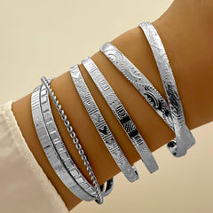 5-7pcs Bracelet Set Creative Simple Temperament Lady Twisted Hip Hop Style Bracelet - TikTopia