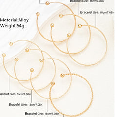 5-7pcs Bracelet Set Creative Simple Temperament Lady Twisted Hip Hop Style Bracelet - TikTopia