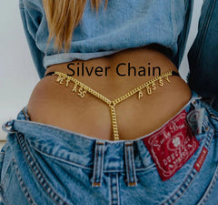 Exy Women Custom Thong With Letter Name Personality G-String Panties Underwear Waist Body Chain Lace Thongs Jewelry Gift - TikTopia