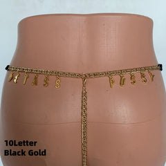 Exy Women Custom Thong With Letter Name Personality G-String Panties Underwear Waist Body Chain Lace Thongs Jewelry Gift - TikTopia