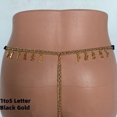 Exy Women Custom Thong With Letter Name Personality G-String Panties Underwear Waist Body Chain Lace Thongs Jewelry Gift - TikTopia