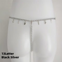 Exy Women Custom Thong With Letter Name Personality G-String Panties Underwear Waist Body Chain Lace Thongs Jewelry Gift - TikTopia