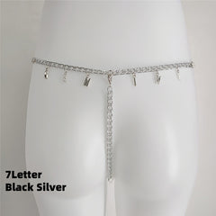 Exy Women Custom Thong With Letter Name Personality G-String Panties Underwear Waist Body Chain Lace Thongs Jewelry Gift - TikTopia